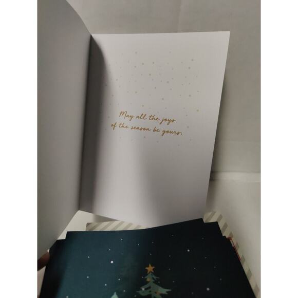 Forest Holiday Greeting Card Pack Christmas 16 CT Evening Green Inspired - Picture 7 of 10